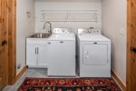 Laundry room with wash tub.